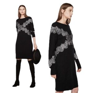 Maje Black elegant Dress with laces details 2